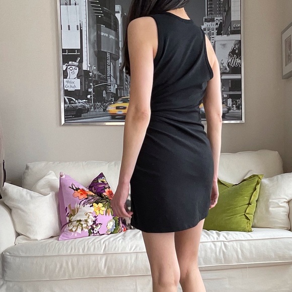 Alexander Wang T black tank dress with twist waist detail - Picture 6 of 7